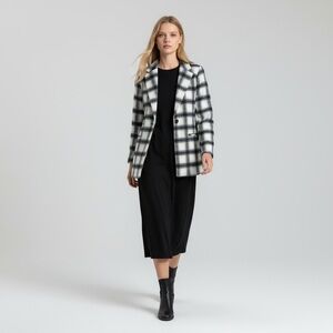 HAVE Los Angeles Checkered Open Front Longline Checkered Blazer Jacket Large